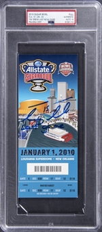 2010 Tim Tebow Signed Florida Gators/Cincinnati Bearcats Sugar Bowl Full Ticket From Tebows Final NCAA Game - PSA Authentic, PSA/DNA 10